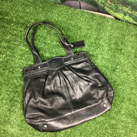 Coach Black Leather Satchel - Vintage - Picture 8 of 11